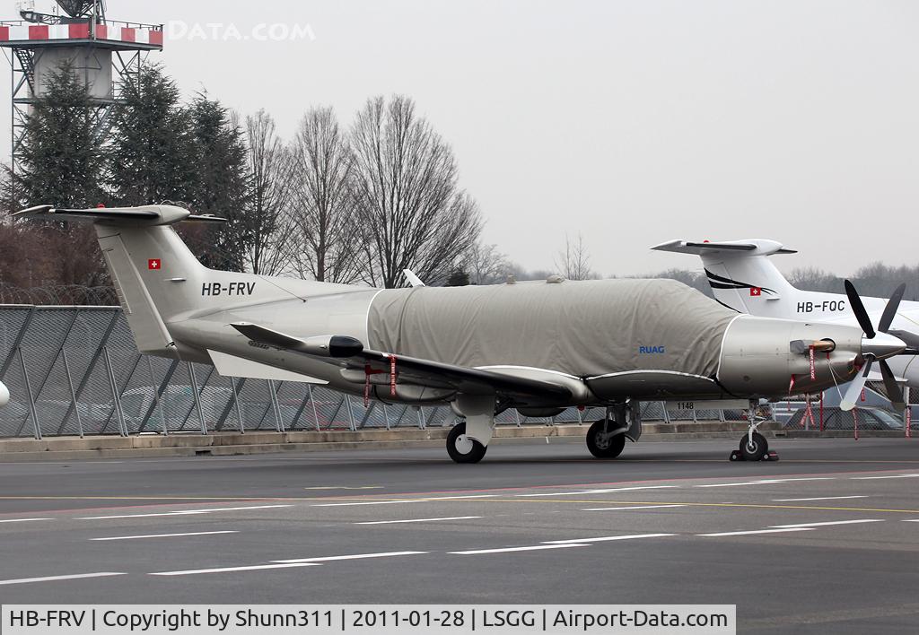HB-FRV, 2009 Pilatus PC-12/47E C/N 1148, Parked at the General Aviation area...