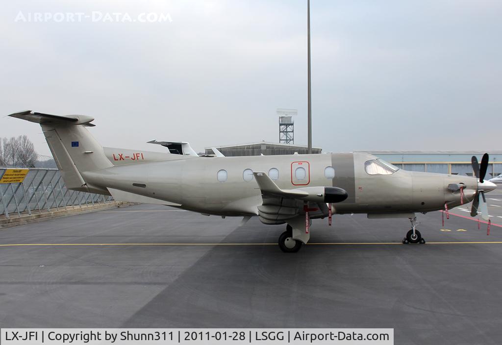 LX-JFI, 2004 Pilatus PC-12/45 C/N 574, Parked at the General Aviation area...