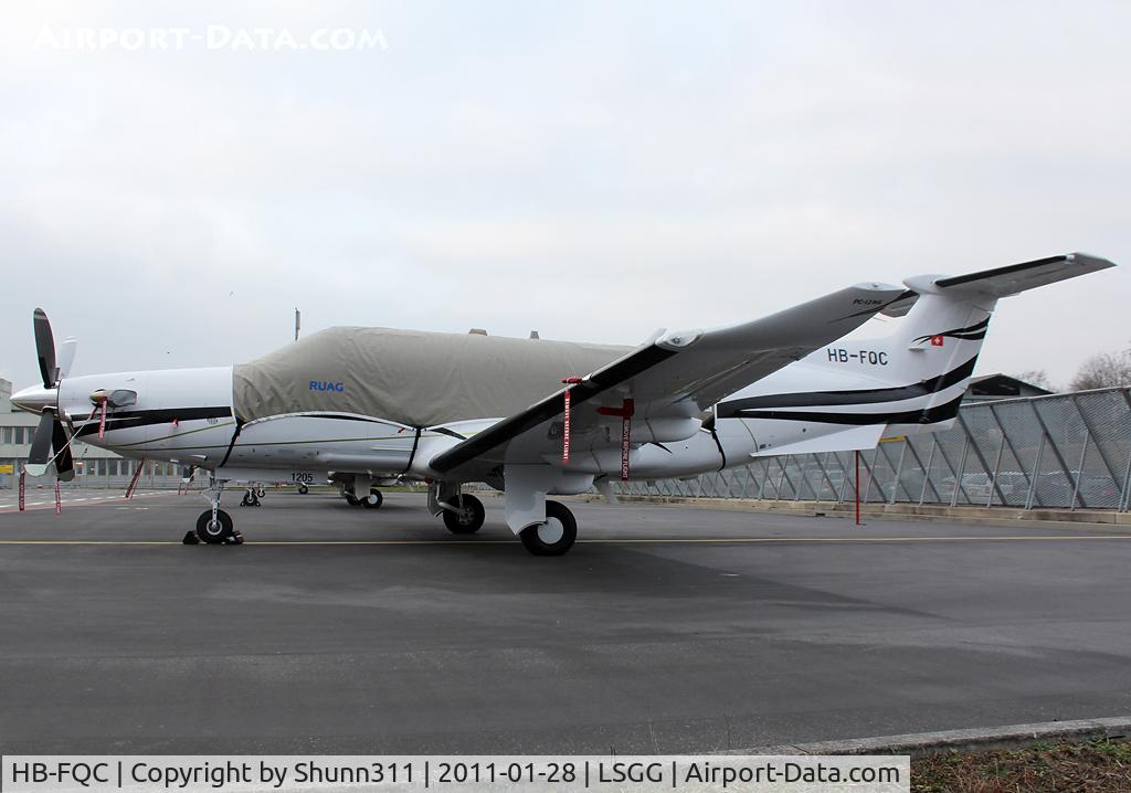 HB-FQC, 2010 Pilatus PC-12/47E C/N 1205, Parked at the General Aviation area...