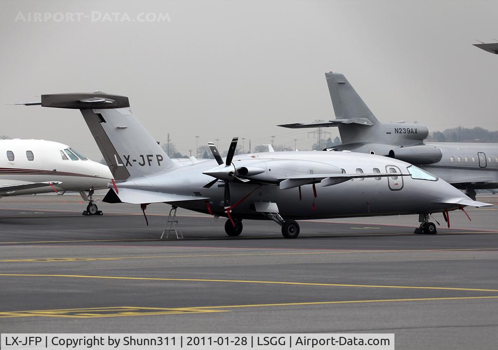LX-JFP, 2009 Piaggio P-180 Avanti II C/N 1176, Parked at the General Aviation area...