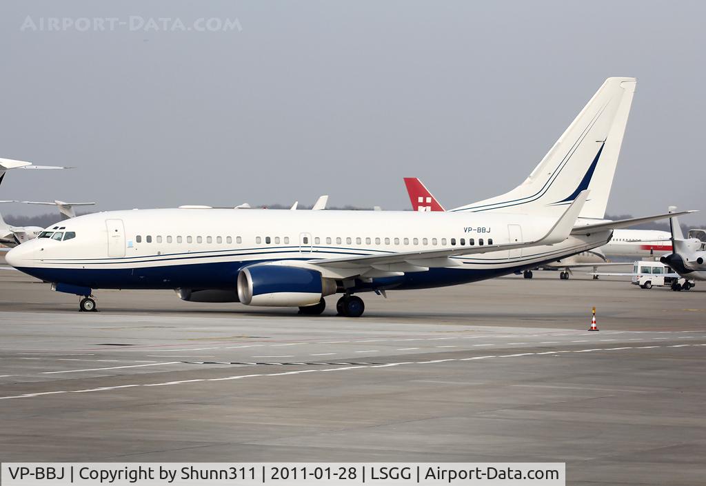 VP-BBJ, 1998 Boeing 737-72U C/N 29273, Parked at TAG Aviation apron...