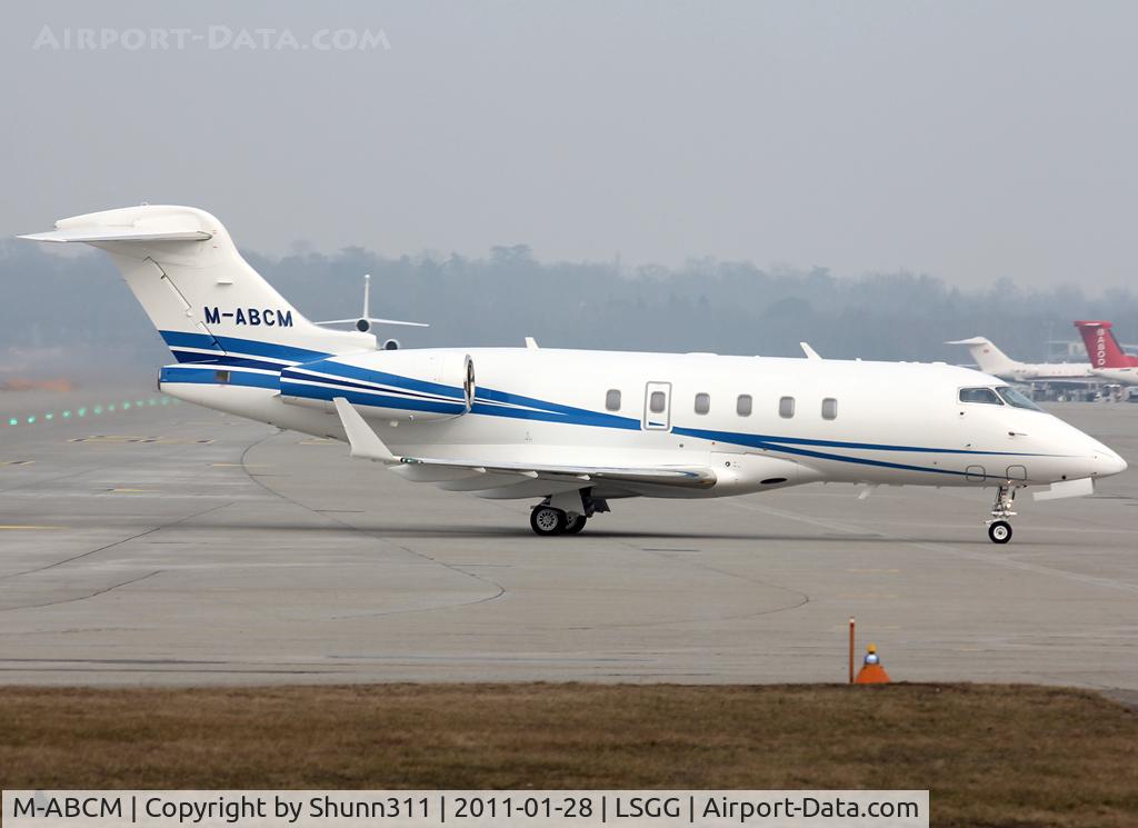 M-ABCM, 2009 Bombardier Challenger 300 (BD-100-1A10) C/N 20277, Taxiing to the General Aviation area...