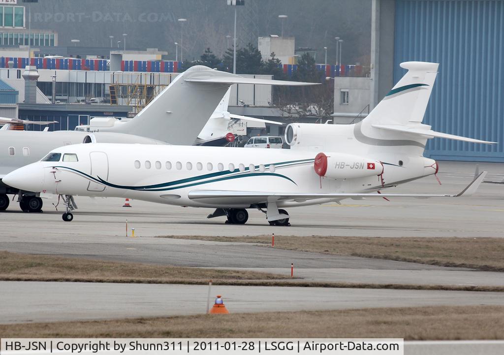HB-JSN, 2009 Dassault Falcon 7X C/N 076, Parked at the General Aviation area...