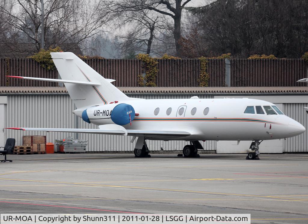 UR-MOA, Dassault Falcon 20 C/N 237, Parked at the General Aviation area...