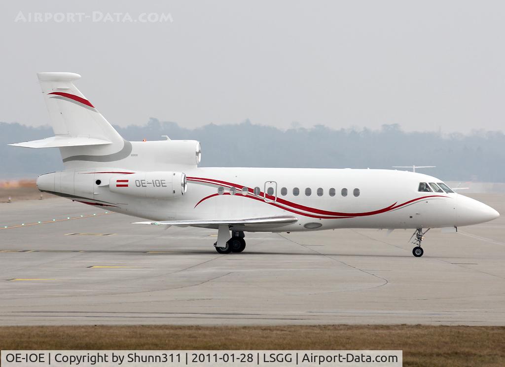 OE-IOE, 2008 Dassault Falcon 900EX C/N 214, Taxiing to the General Aviation area...