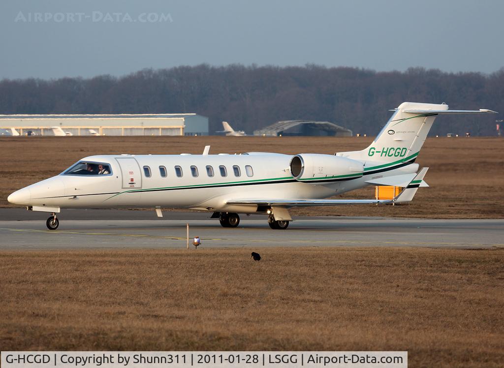 G-HCGD, 2003 Learjet 45 C/N 328, Lining up rwy 05 for departure...