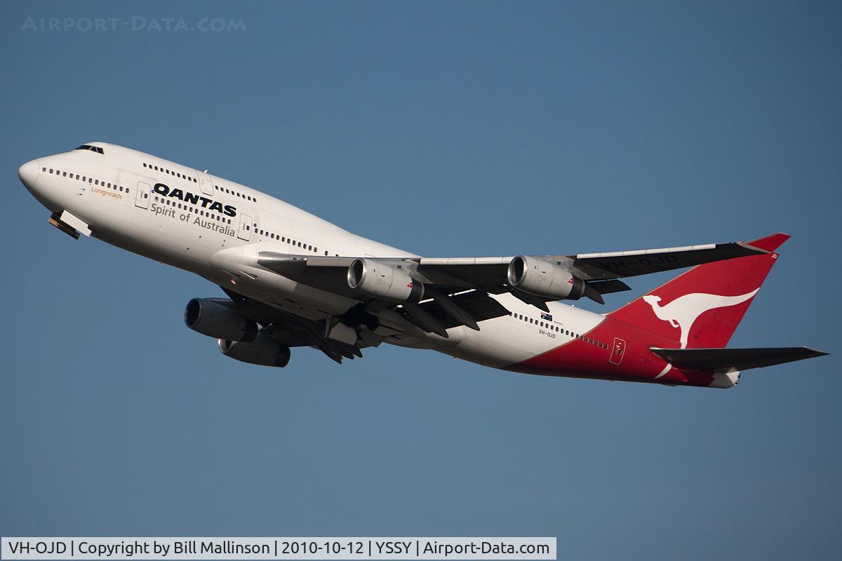 VH-OJD, 1989 Boeing 747-438 C/N 24481, away from 16L