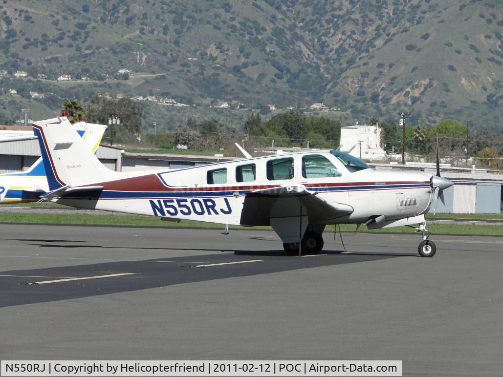 N550RJ, 1989 Beech A36 Bonanza 36 C/N E-2516, Tied down and parked in transient parking