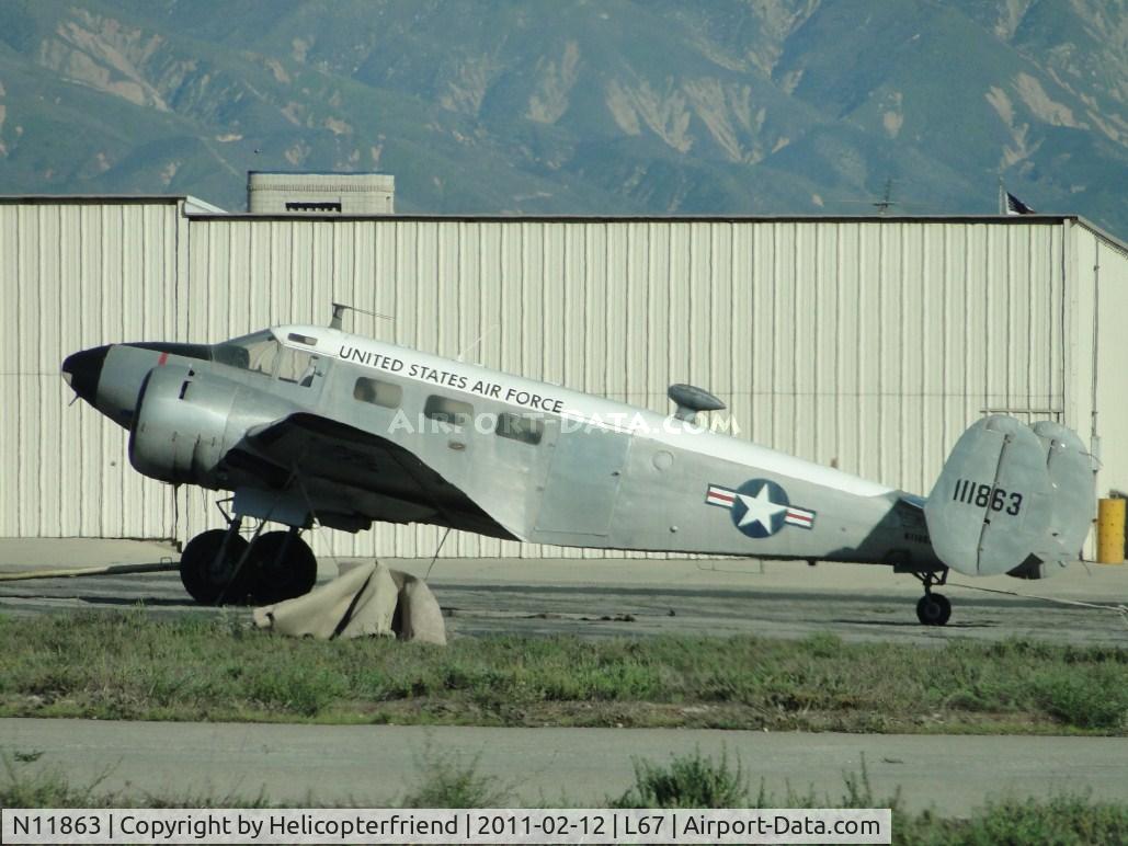 N11863, 1951 Beech C-45G Expeditor C/N AF-420, Parked on the east side of the airport