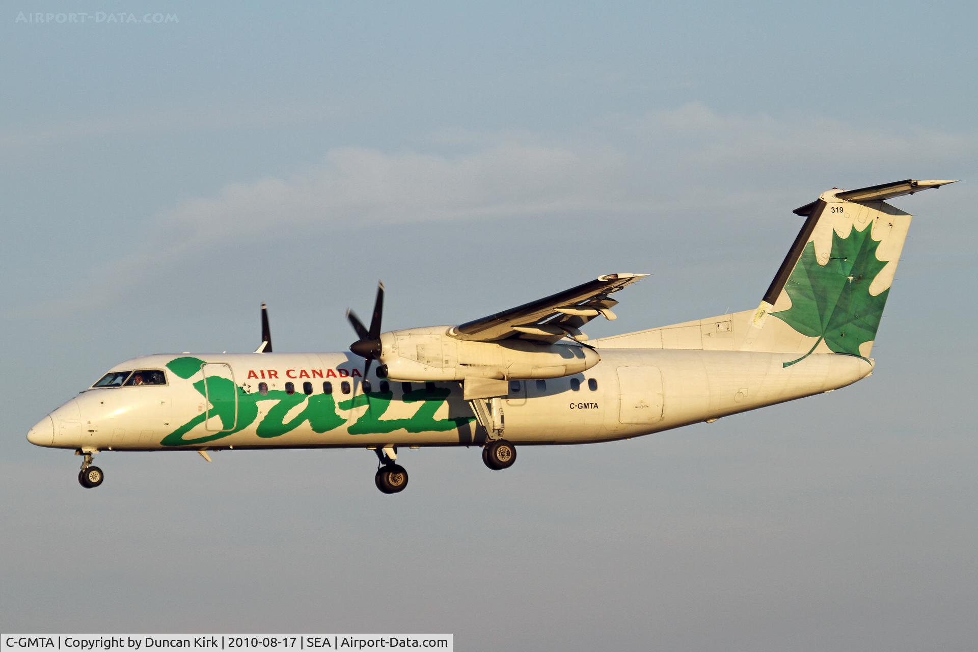 C-GMTA, 1989 De Havilland Canada DHC-8-301 Dash 8 C/N 174, Evening landing shot on new runway