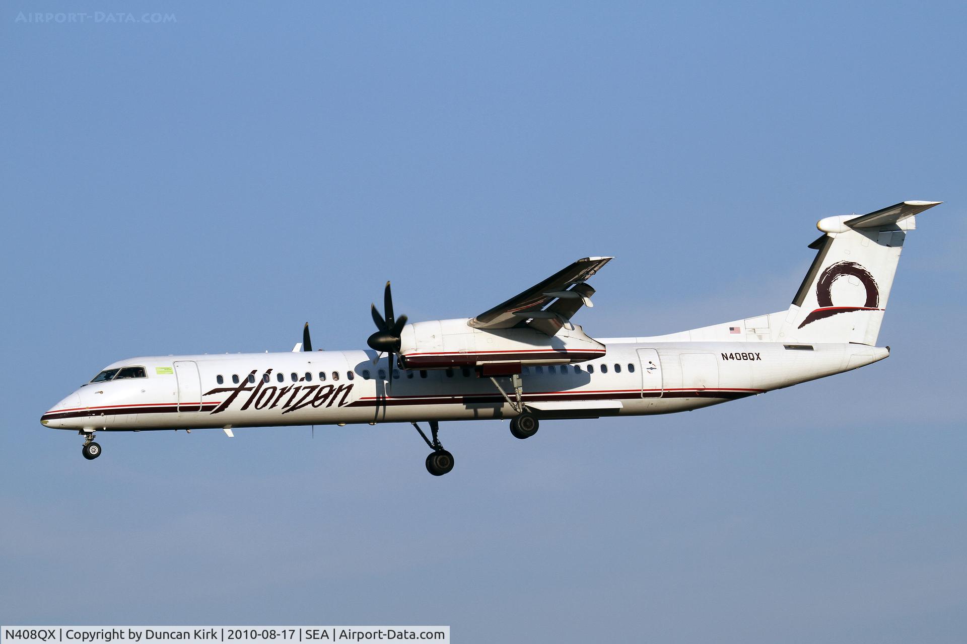 N408QX, 2001 De Havilland Canada DHC-8-402 Dash 8 C/N 4050, A common sight at SeaTac