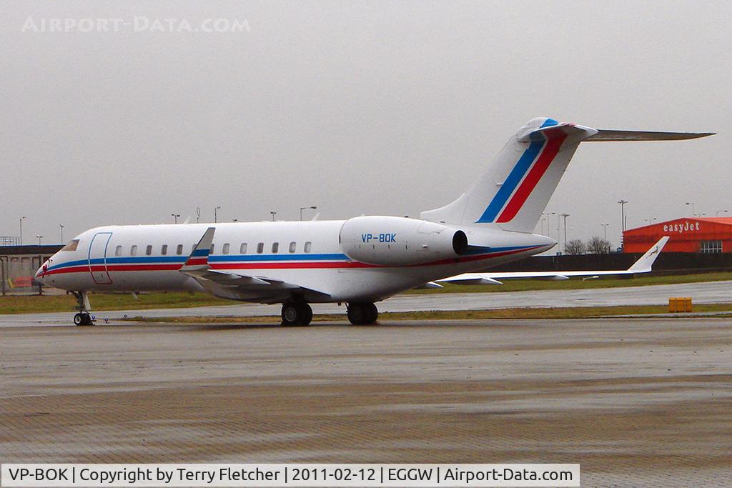VP-BOK, 2001 Bombardier BD-700-1A10 Global Express C/N 9101, 2001 Bombardier BD-700-1A10, c/n: 9101 at Luton base