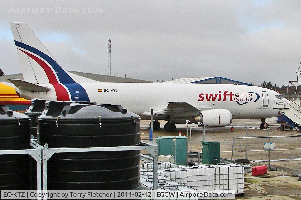EC-KTZ, 1987 Boeing 737-375(SF) C/N 23708, Swiftair's 1987 Boeing 737-375(SF), c/n: 23708 on the Luton Freight ramp