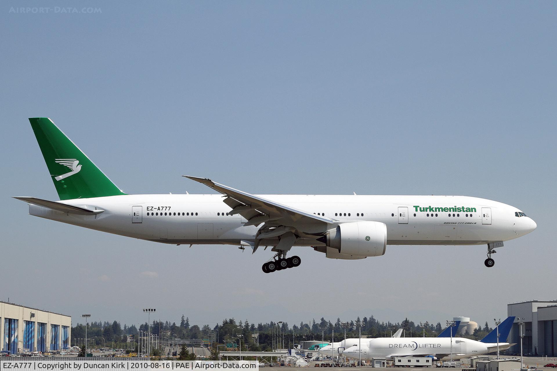 EZ-A777, 2010 Boeing 777-22K/LR C/N 39548, Landing after its first flight