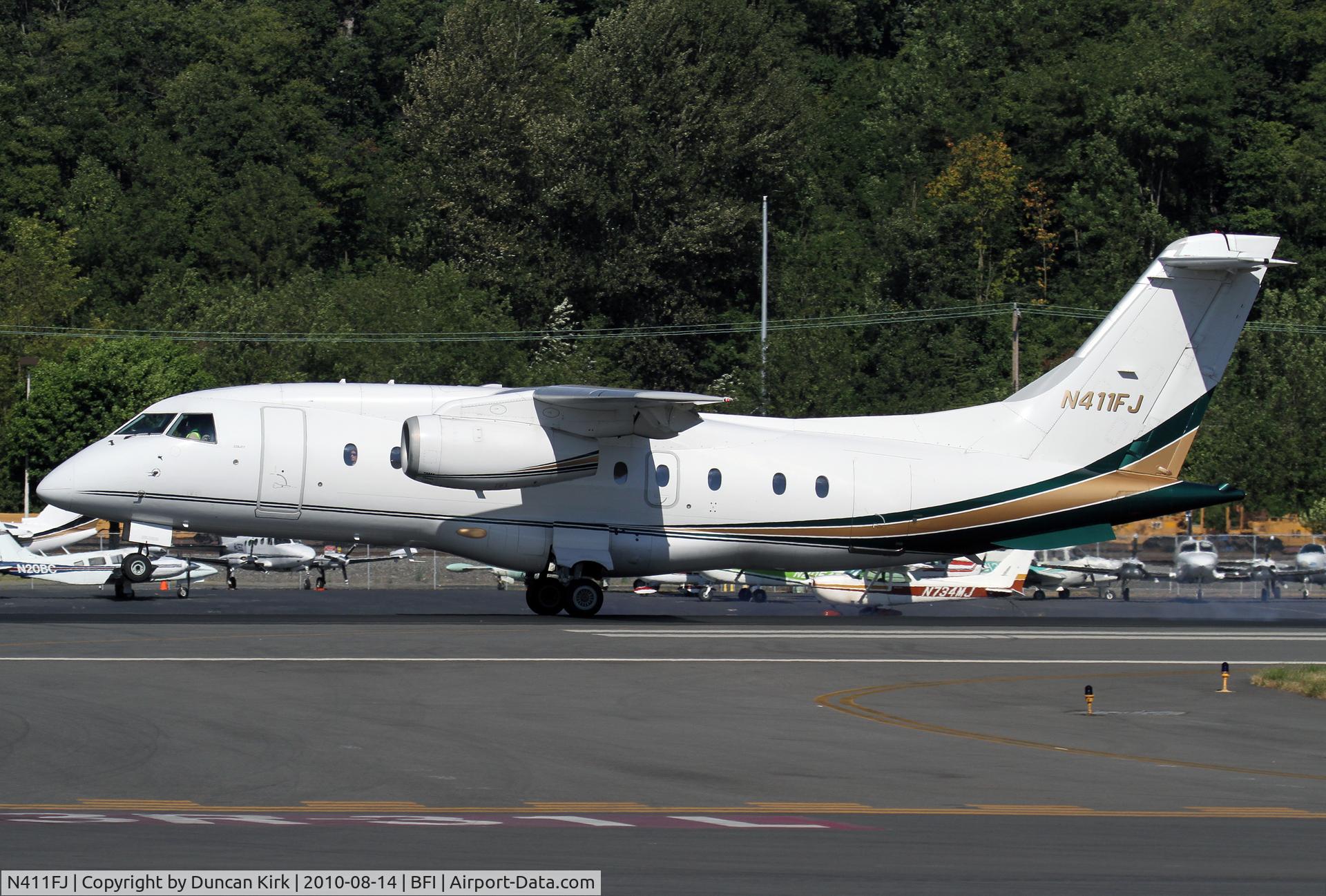 N411FJ, 2000 Fairchild Dornier 328-300 328JET C/N 3166, Temporarily based at BFI