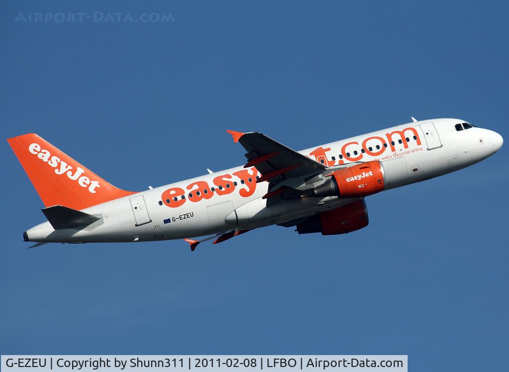 G-EZEU, 2004 Airbus A319-111 C/N 2283, Taking off rwy 14L
