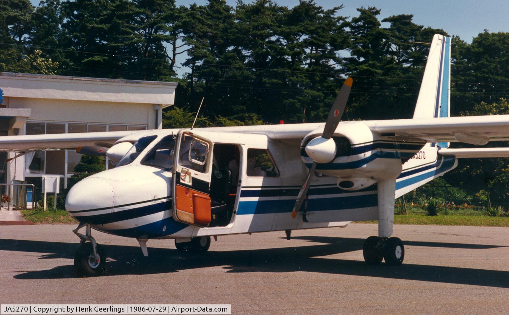 JA5270, 1980 Britten-Norman BN-2A-20 Islander C/N 909, Sado Island Japan.
Photo taken at Sado Island Airport (SDO)