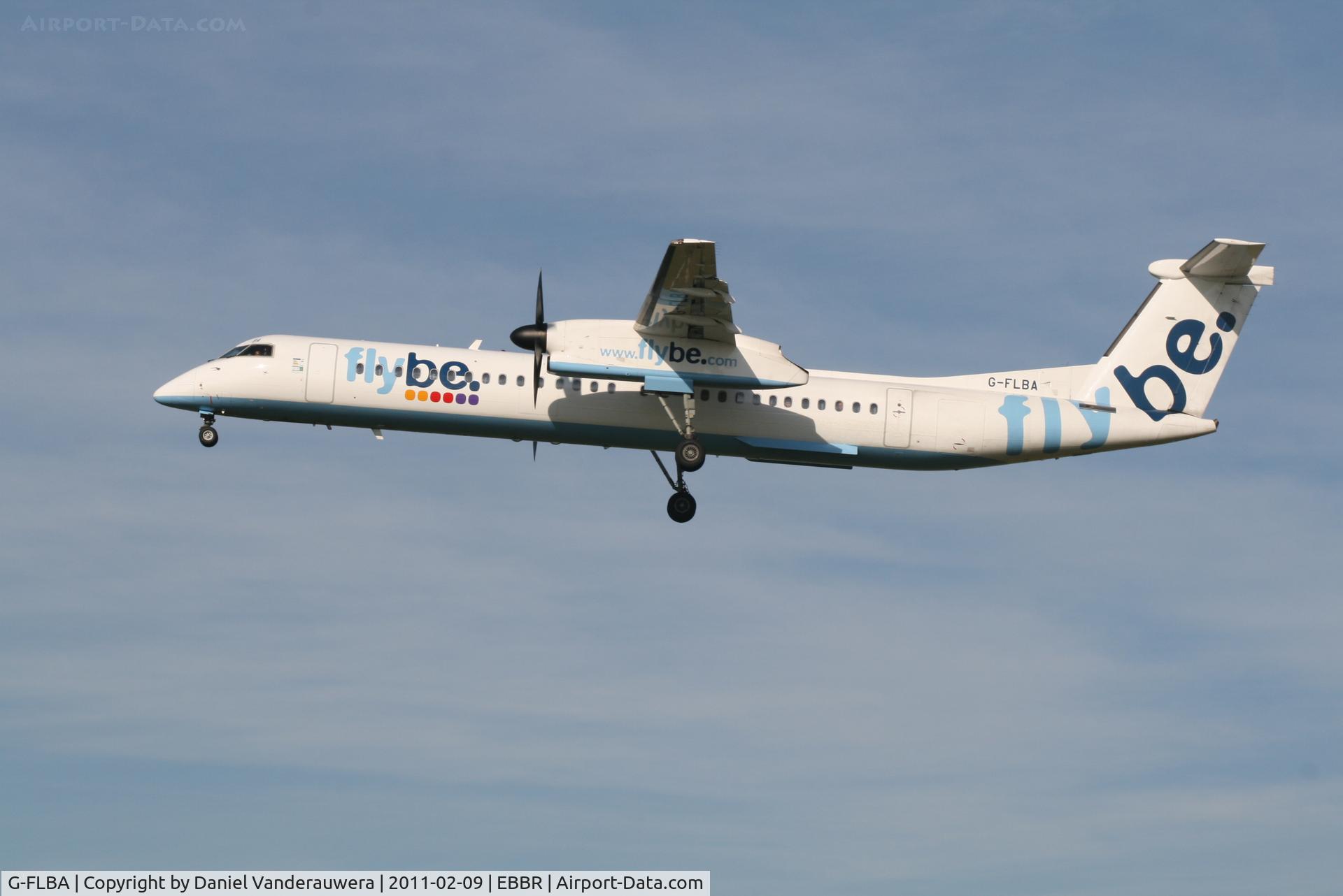 G-FLBA, 2009 De Havilland Canada DHC-8-402Q Dash 8 C/N 4253, Arrival of flight BE1842 to RWY 25L