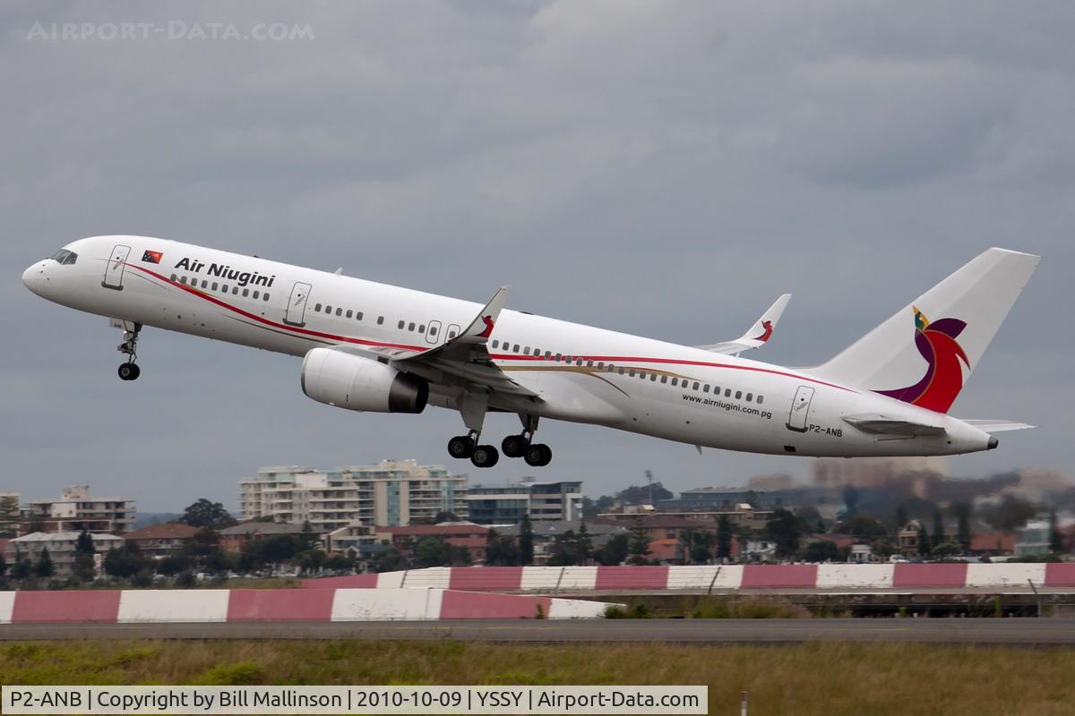 P2-ANB, 2000 Boeing 757-256 C/N 29312, away from 35R , back to New Guinea