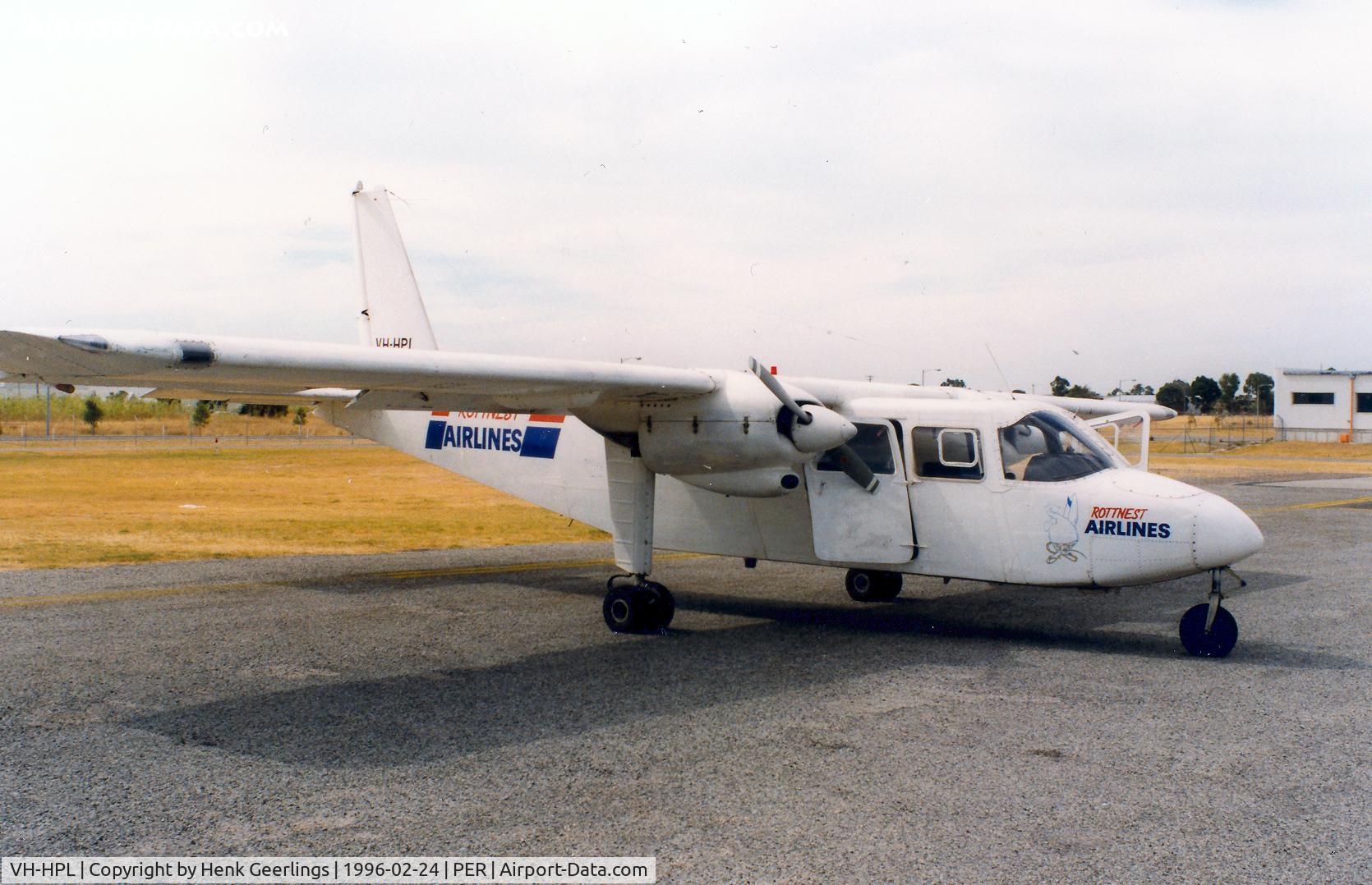 VH-HPL, 1987 Pilatus Britten-Norman BN2A-26 C/N 3004, Rottnest Airlines