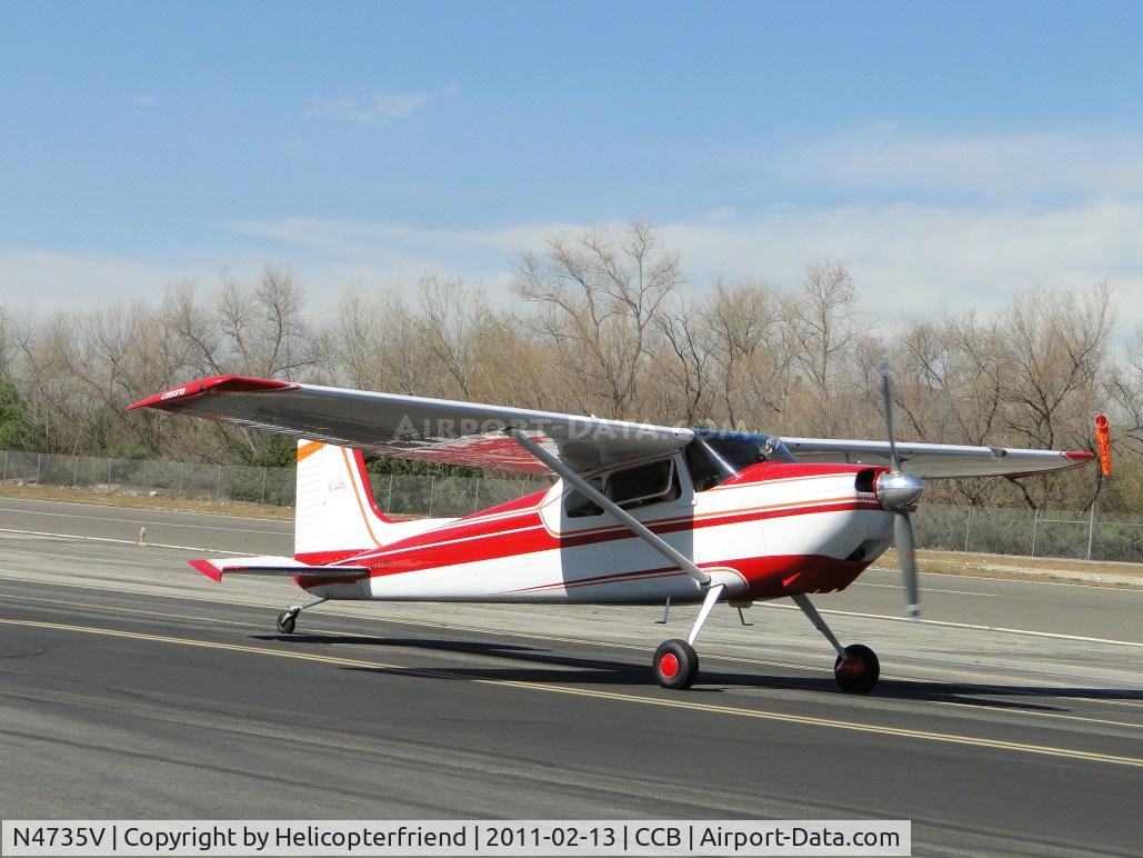 N4735V, 1953 Cessna 180 C/N 30599, Taxiing back to Maniac Mike's Cafe area