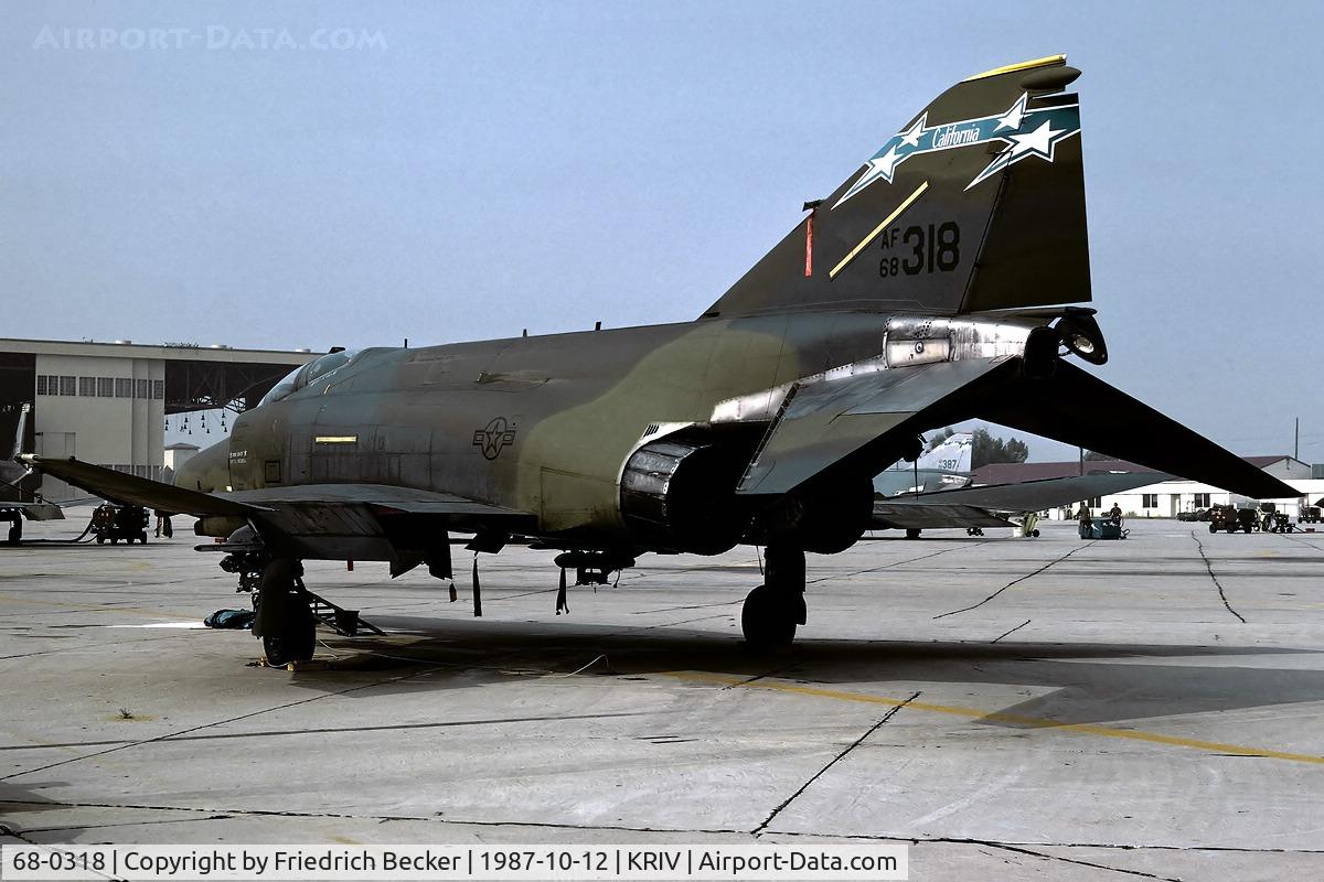 68-0318, 1968 McDonnell Douglas F-4E Phantom II C/N 3345, flightline at March AFB