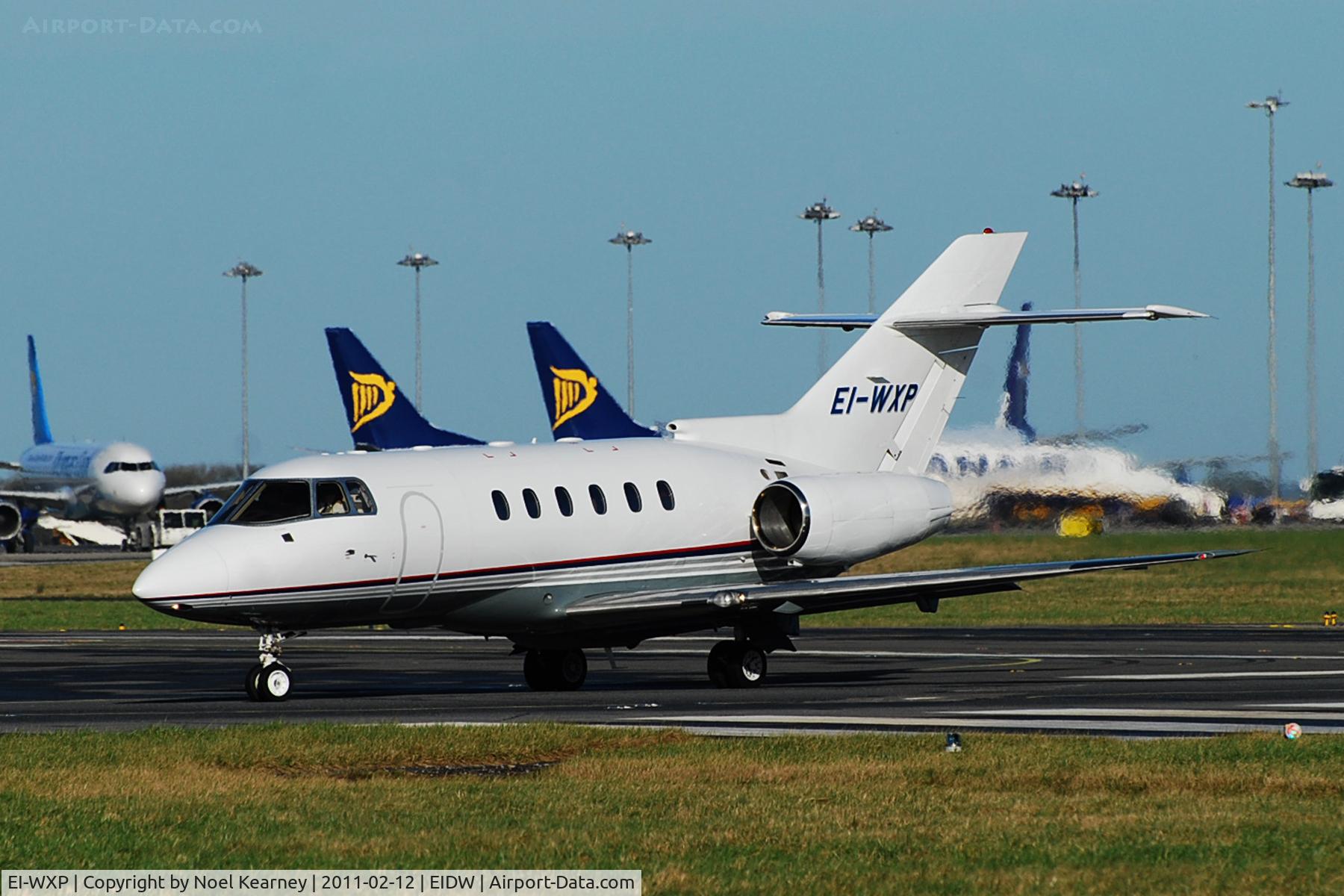 EI-WXP, 1998 Raytheon Hawker 800XP C/N 258382, Departing off Rwy 28, operated by Westair Aviation