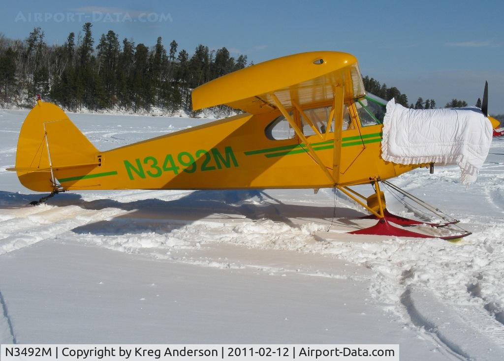 N3492M, 1947 Piper PA-12 Super Cruiser C/N 12-2336, 1st Annual Zorbaz Ski-plane Chili Fly-in at Zhateau Zorbaz in Park Rapids, MN.