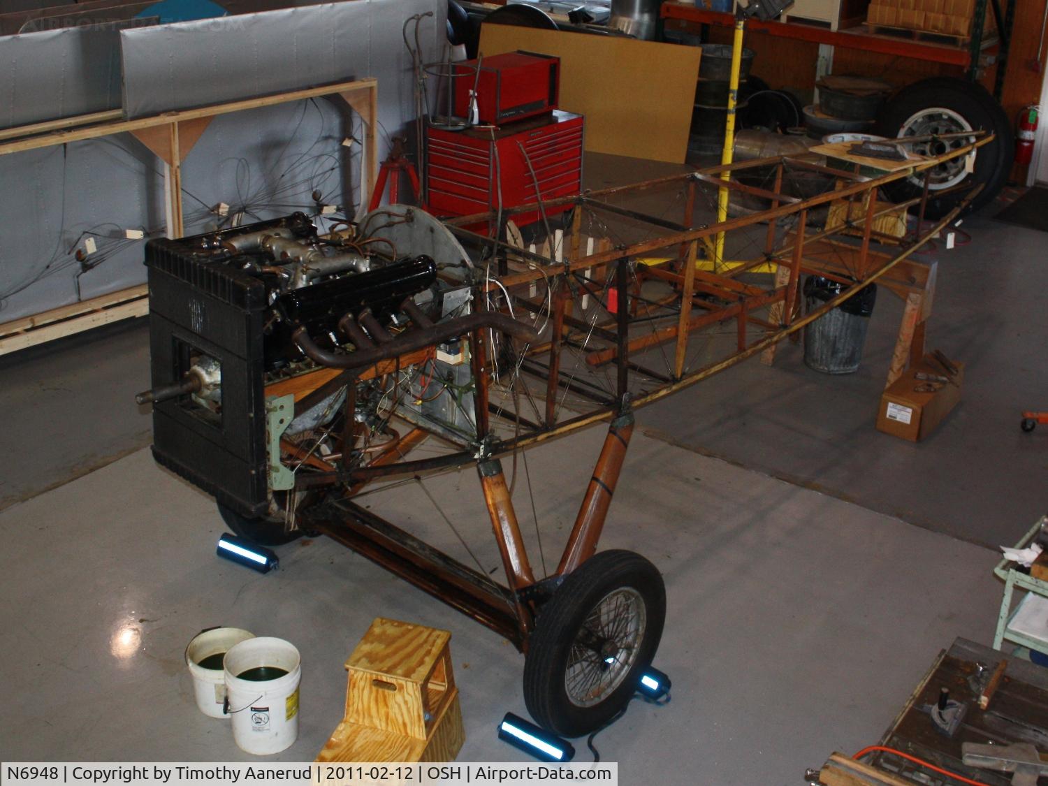 N6948, 1917 Standard J-1 C/N 1956, 1917 Klessig STANDARD J-1, c/n: 1956.  In the Kermit Weeks Hangar for restoration work.  The engine runs!