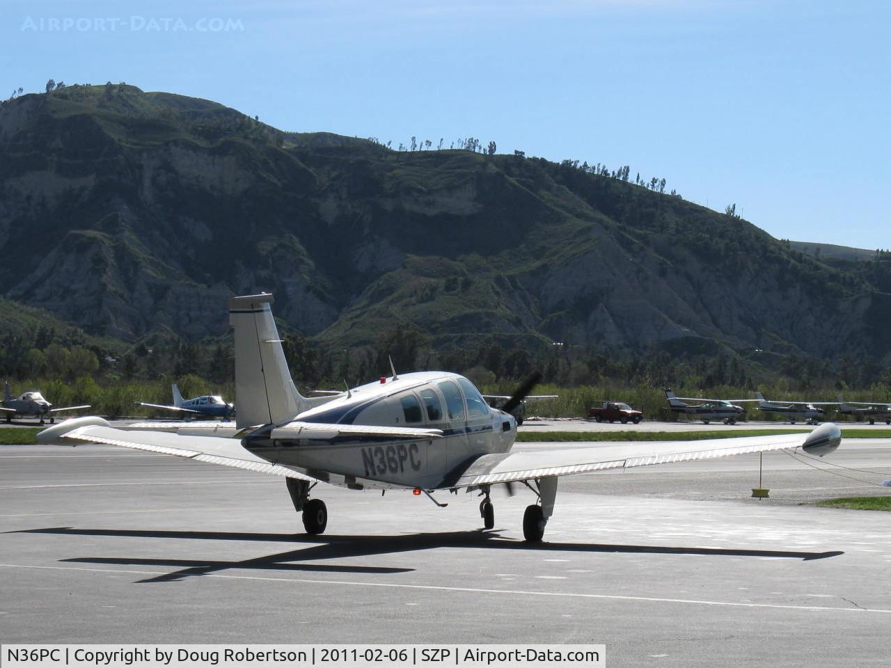 N36PC, 1979 Beech A36 Bonanza 36 C/N E-1528, 1979 Beech A36 BONANZA Machen Turbo Lycoming TIO-540-J conversion 350 Hp, taxi to Rwy 04