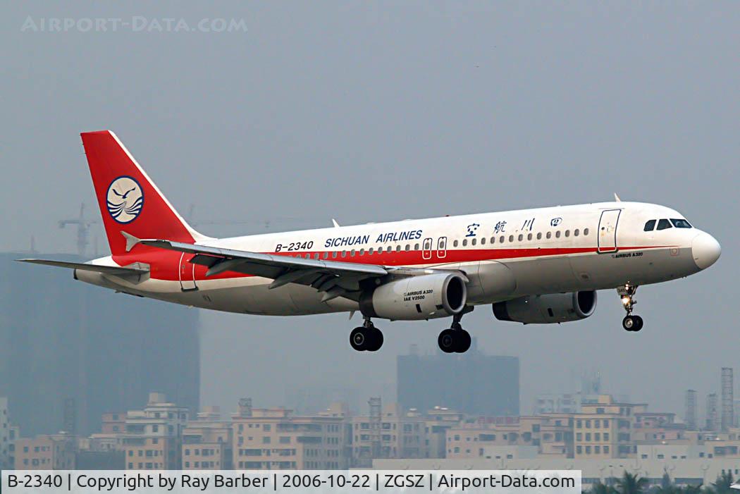 B-2340, 1995 Airbus A320-232 C/N 540, Airbus A320-212 [0540] Sichuan Airlines Shenzhen-Baoan~B 22/10/2006