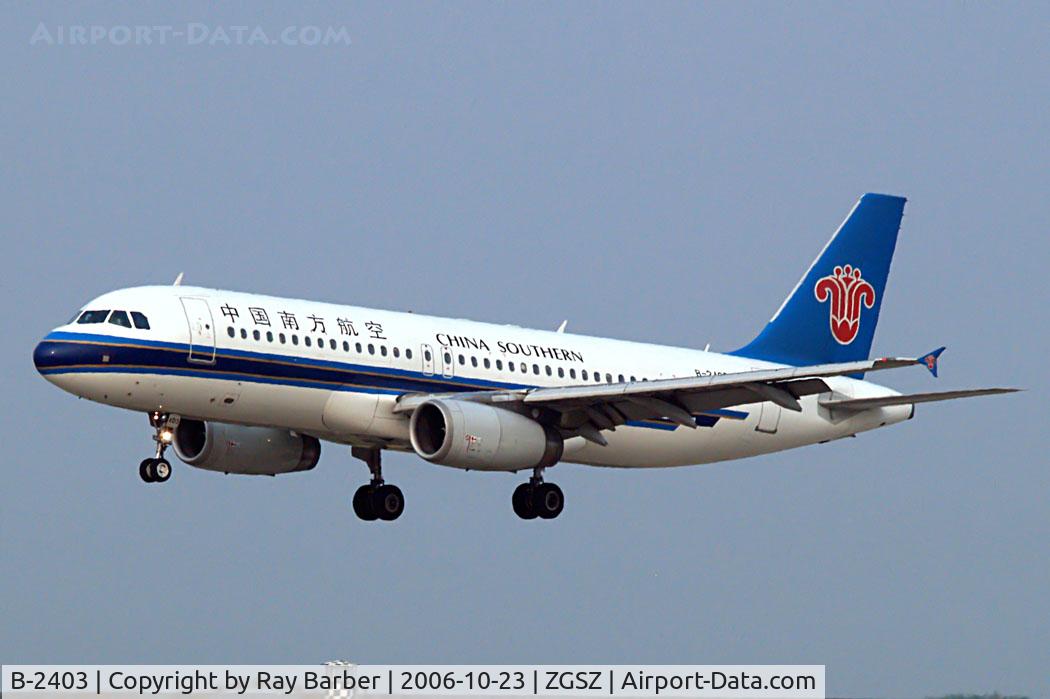 B-2403, 2004 Airbus A320-232 C/N 2275, Airbus A320-214 [2275] China Southern Airlines Shenzhen-Baoan~B 23/10/2006