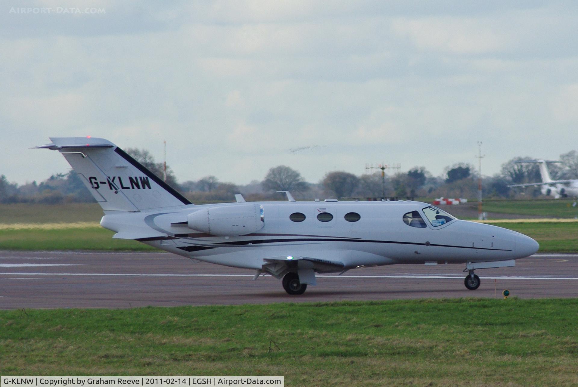 G-KLNW, 2008 Cessna 510 Citation Mustang Citation Mustang C/N 510-0157, About to take off.