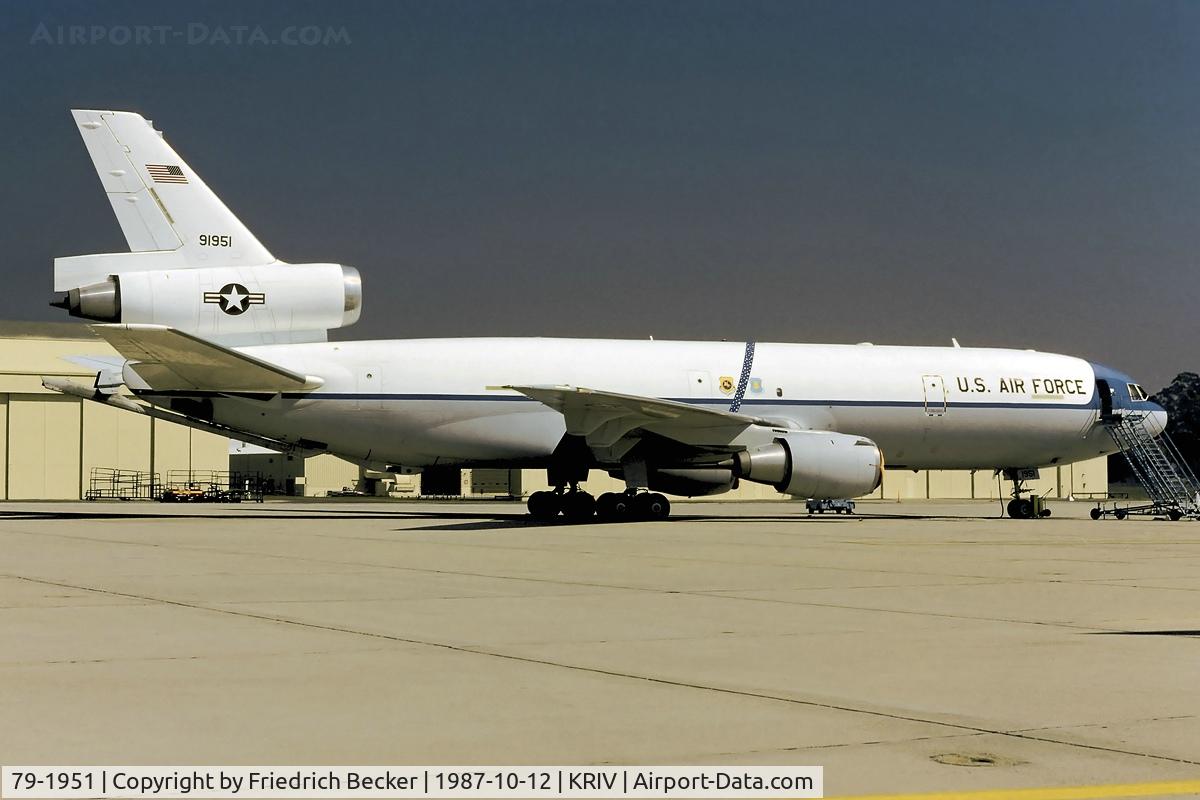79-1951, 1982 McDonnell Douglas KC-10A Extender C/N 48211, flightline at March AFB
