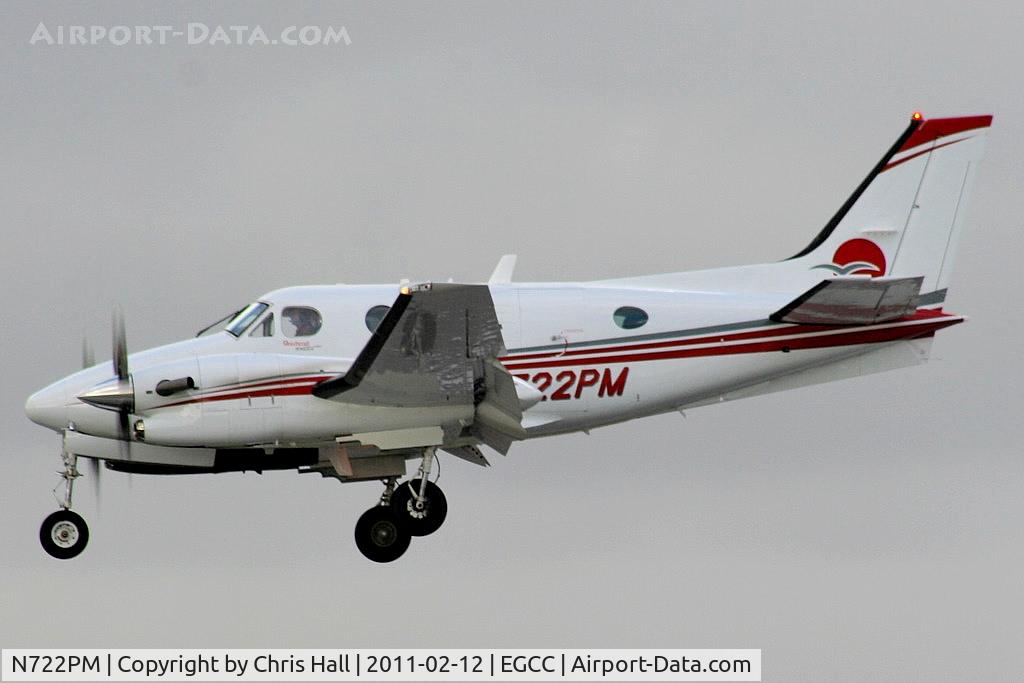 N722PM, 2007 Raytheon C90GT King Air C/N LJ-1820, on approach for RW23R