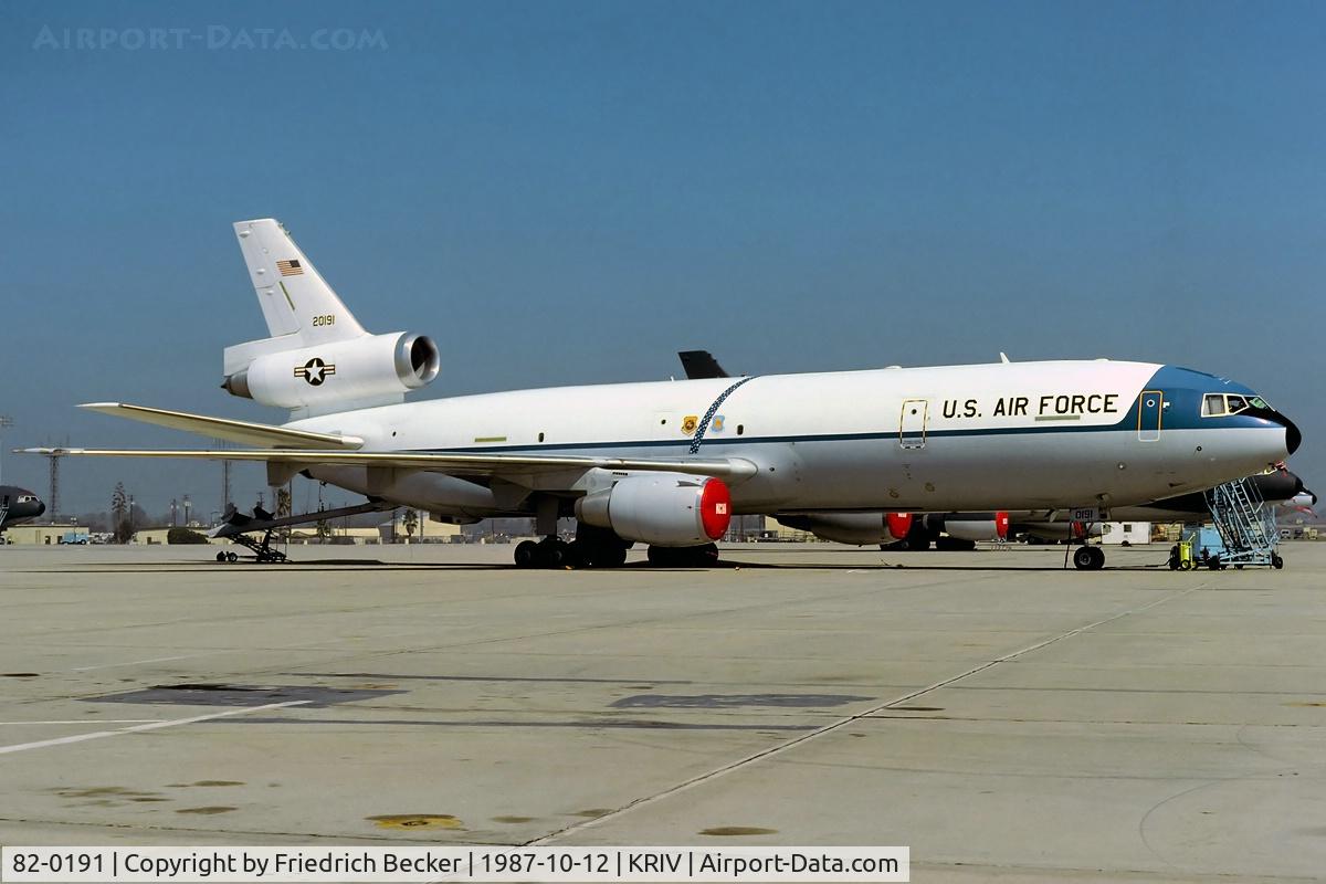 82-0191, 1983 McDonnell Douglas KC-10A Extender C/N 48213, flightline at March AFB