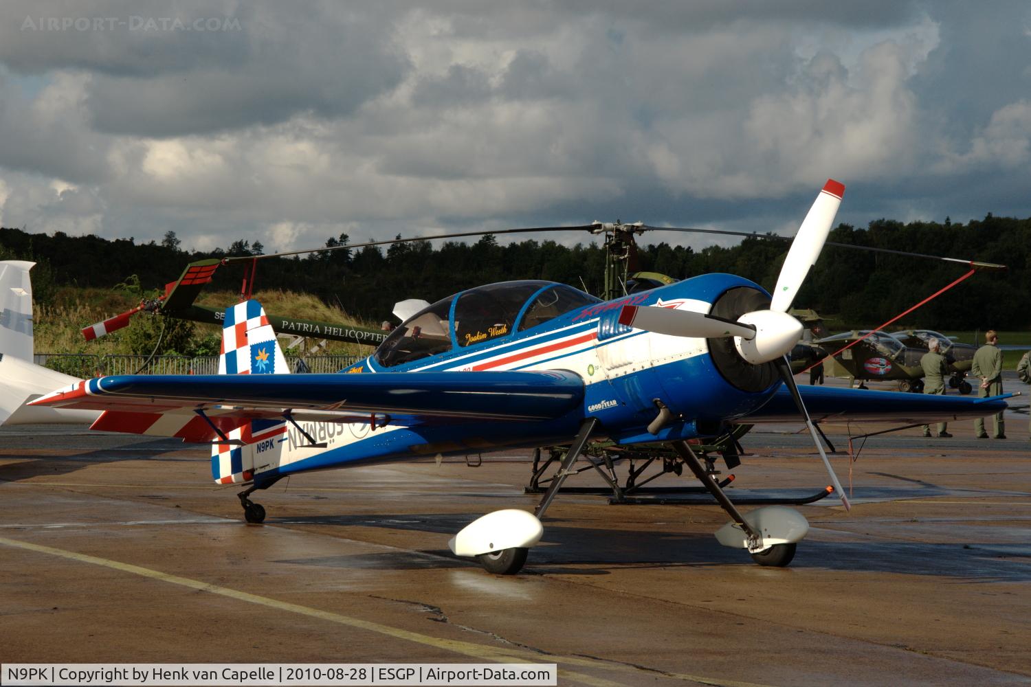 N9PK, 1992 Sukhoi Su-29 C/N 73-04, Aerobatic Sukhoi seen on a platform of Gothenburg Säve airport, Sweden.