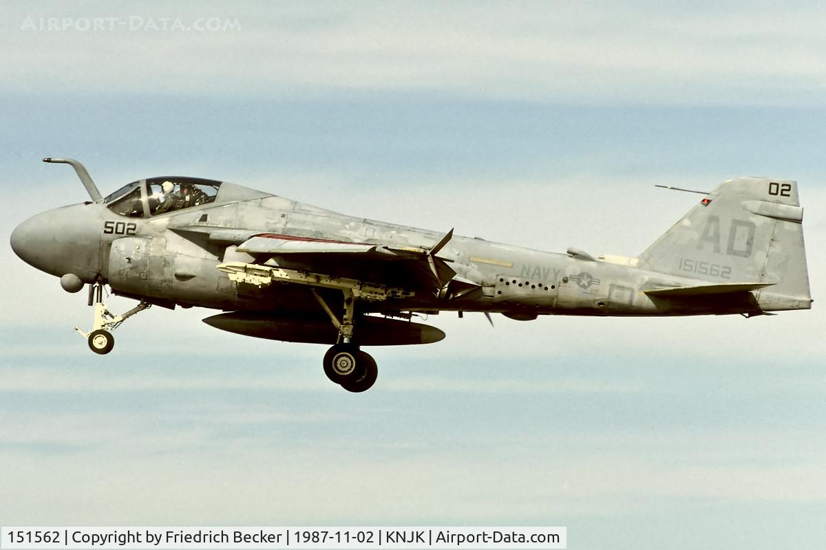 151562, Grumman A-6E Intruder C/N I-44, on final, A/C got sunk for use as artificial reef