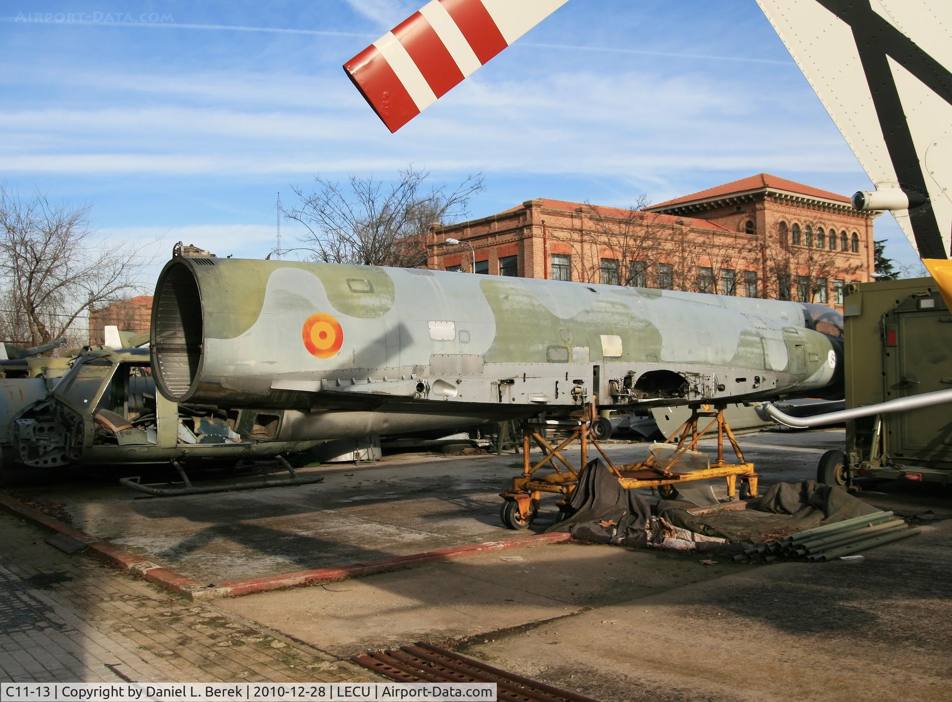 C11-13, Dassault Mirage IIIEE C/N 600, This aircraft suffered a landing accident in 1992; its carcass remains stored at the museum's boneyard.