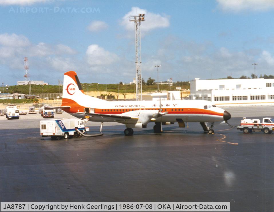JA8787, NAMC YS-11A-214 C/N 2168, Okinawa , Naha . SWAL - Southwest Air Lines