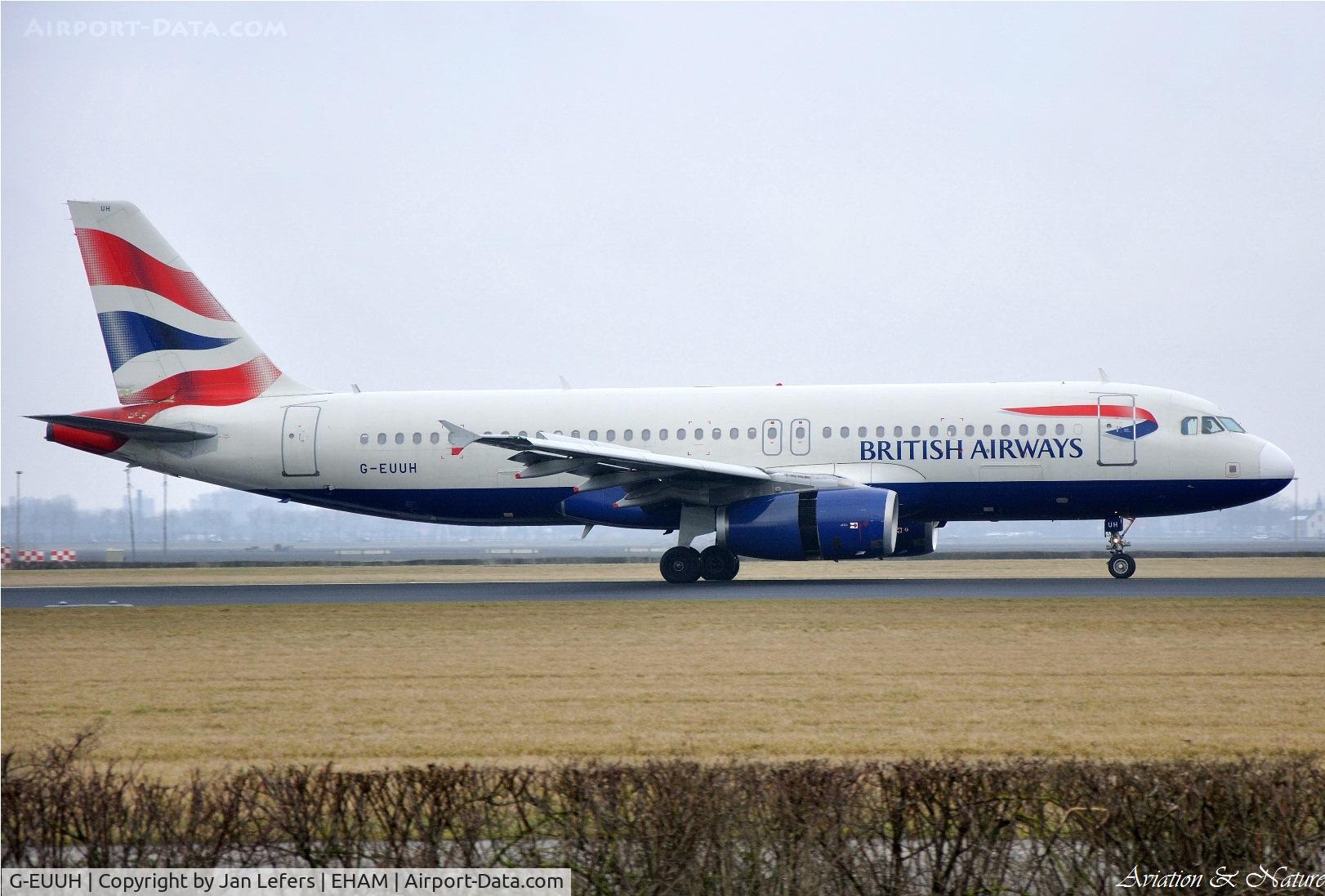 G-EUUH, 2002 Airbus A320-232 C/N 1665, Landing on the Polderbaan
