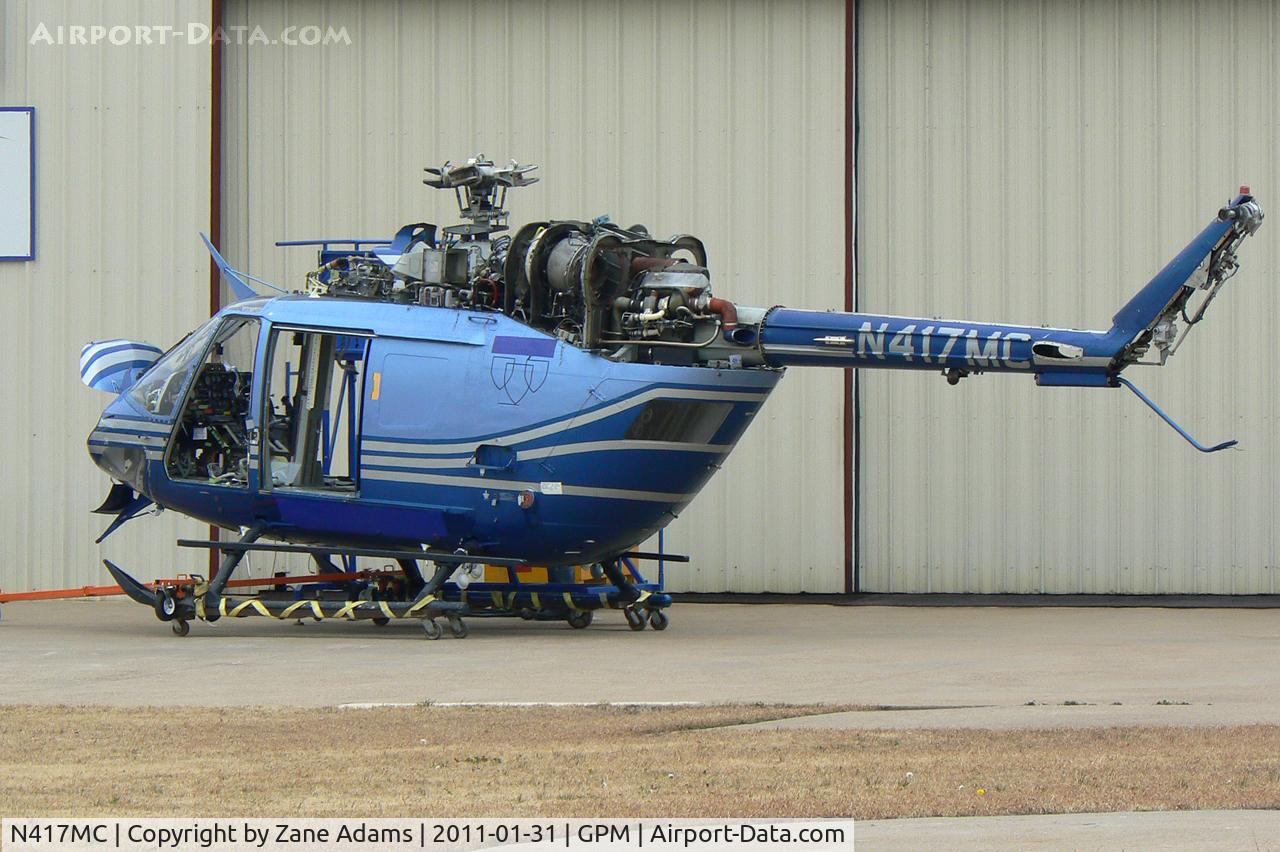 N417MC, 1989 Eurocopter-Kawasaki BK-117B-2 C/N 7150, At Grand Prairie Municipal