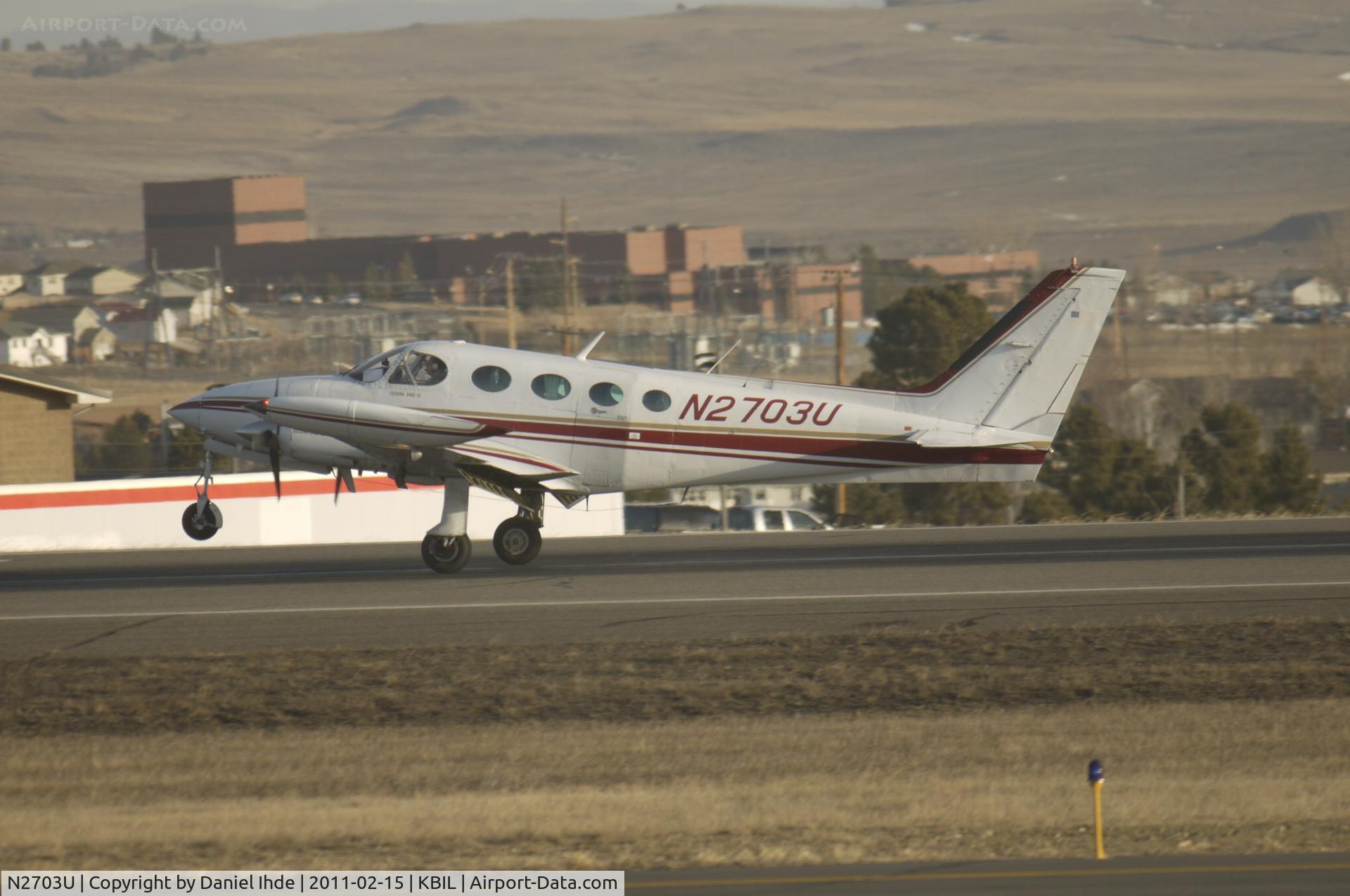 N2703U, Cessna 340A C/N 340A0914, Cessna 340 Touching down