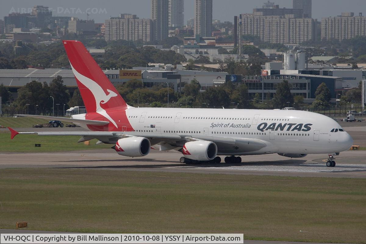 VH-OQC, 2008 Airbus A380-842 C/N 022, ready on 34R