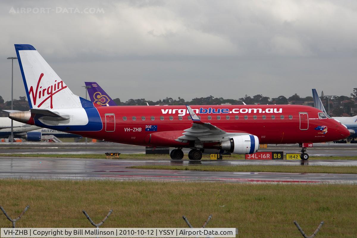 VH-ZHB, 2007 Embraer 170LR (ERJ-170-100LR) C/N 17000187, taxi after arriving on 16R