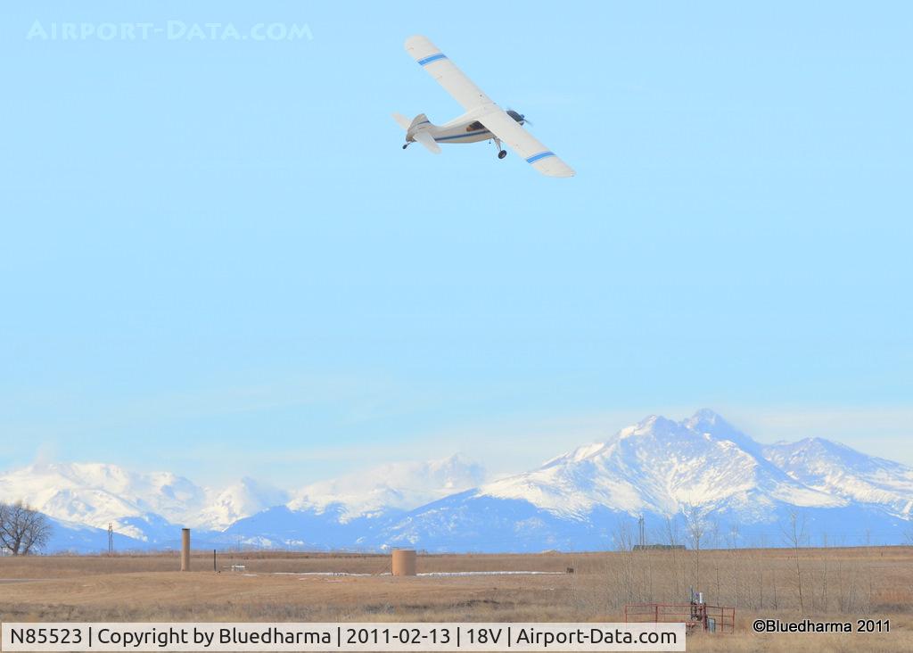 N85523, 1946 Aeronca 7DC C/N 7AC-4263, Champ with the mountains in the background.