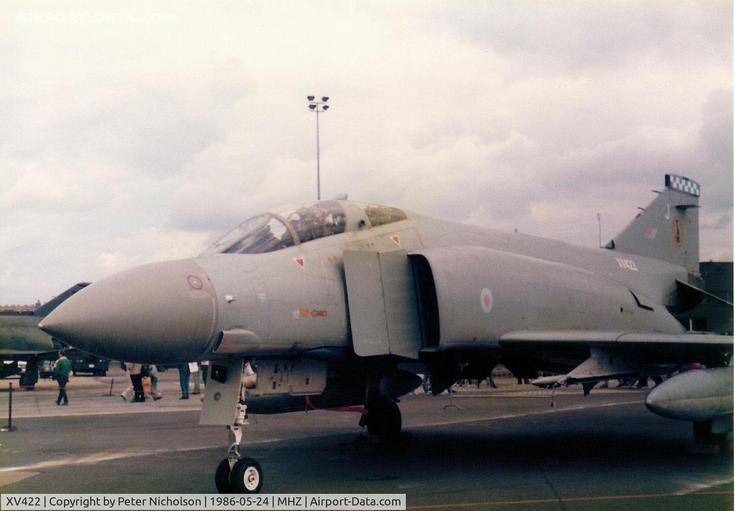 XV422, 1969 McDonnell Douglas Phantom FGR2 C/N 3068/9252, Phantom FGR.2 of 19 Squadron on display at the 1986 RAF Mildenhall Air Fete.