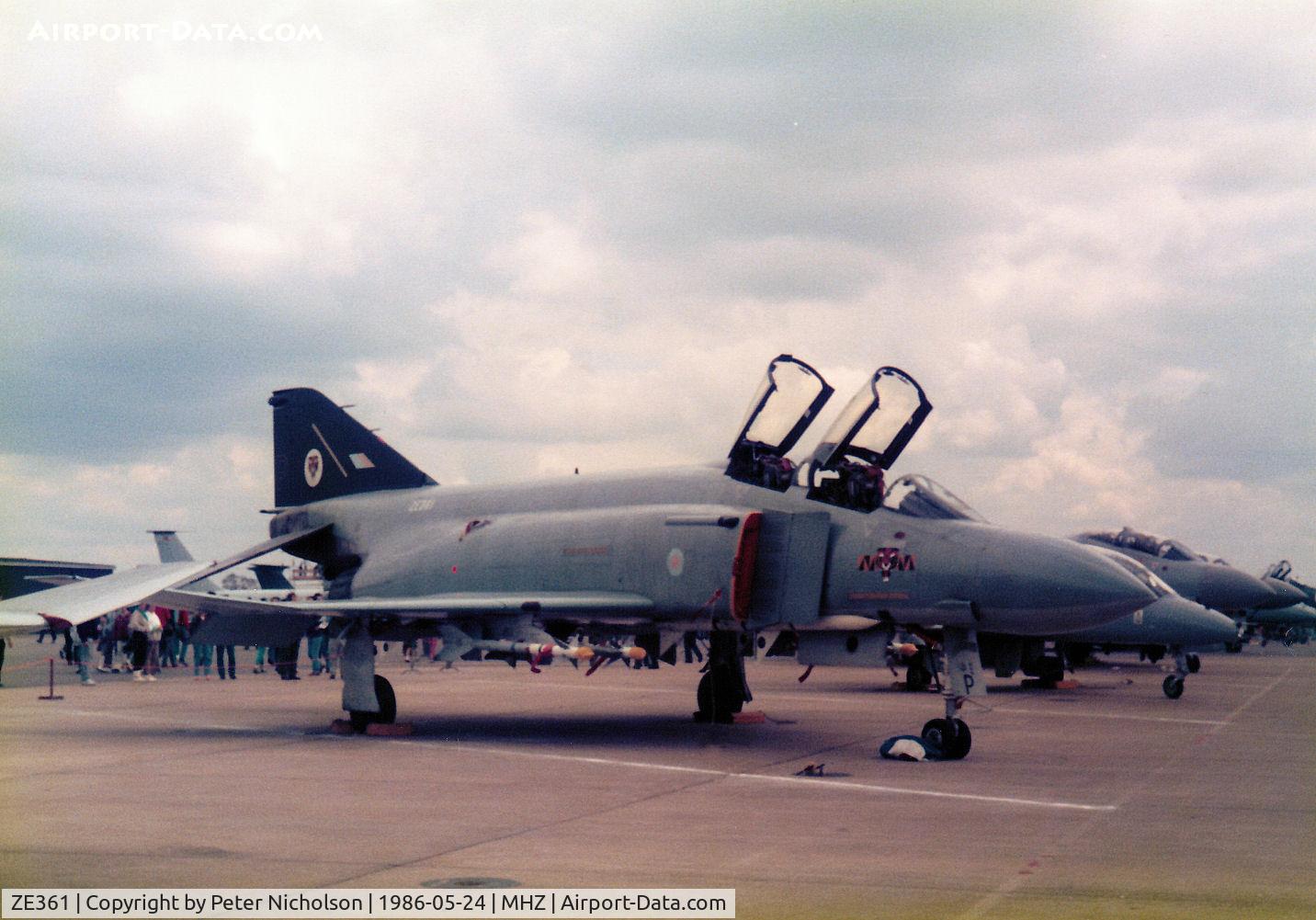 ZE361, McDonnell Douglas F-4J(UK) Phantom II C/N 2903, F-4J(UK) Phantom of 74 Sqadron at RAF Wattisham on display at the 1986 RAF Mildenhall Air Fete.