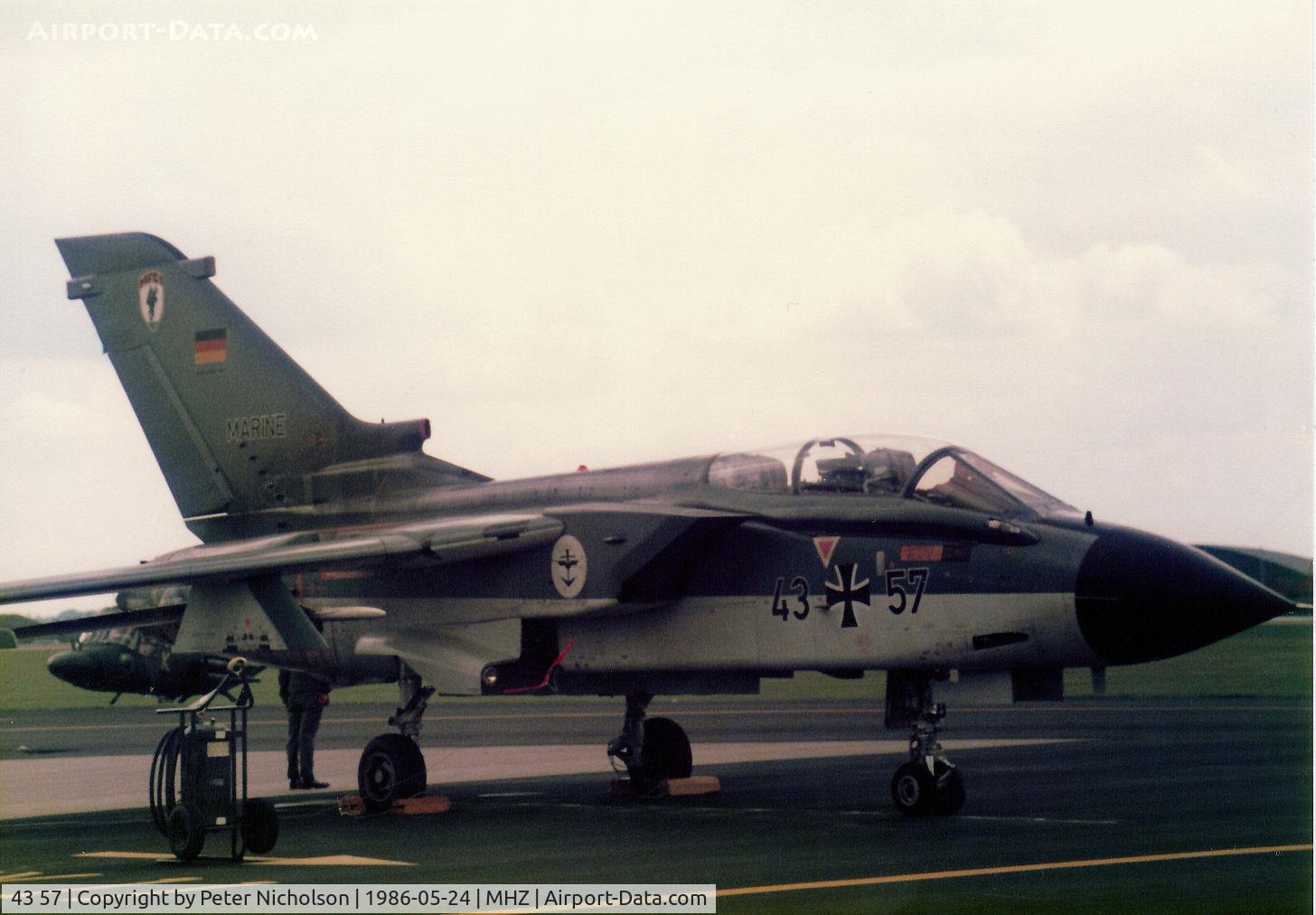 43 57, Panavia Tornado IDS C/N 151/GS030/4057, Tornado IDS of Marineflieger MFG-1 on the flight-line at the 1986 RAF Mildenhall Air Fete.