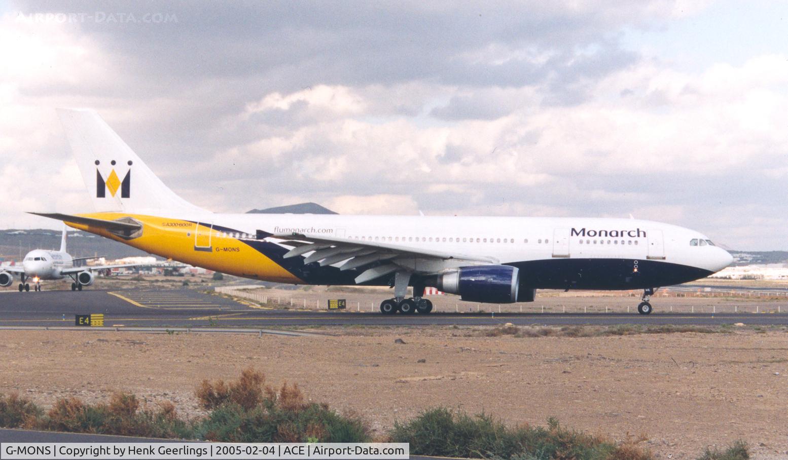 G-MONS, 1989 Airbus A300B4-605R C/N 556, Monarch
